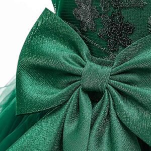 Toddler Kid Baby Girl Vintage Lace Flower Ruffle Tutu Bow DressFirst Communion Christening Baptism Wedding Birthday Party Princess Pageant Wedding Bridesmaid Formal Prom Short Gown Green 5-6 Years