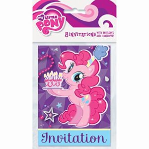Unique My Little Pony Party Invitations - 5.5” x 4”, 8 Pcs