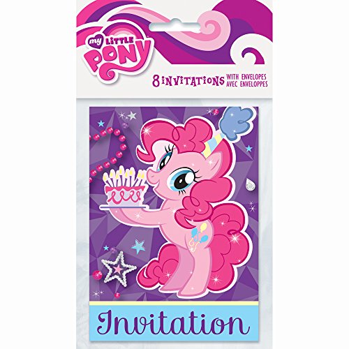 Unique My Little Pony Party Invitations - 5.5” x 4”, 8 Pcs