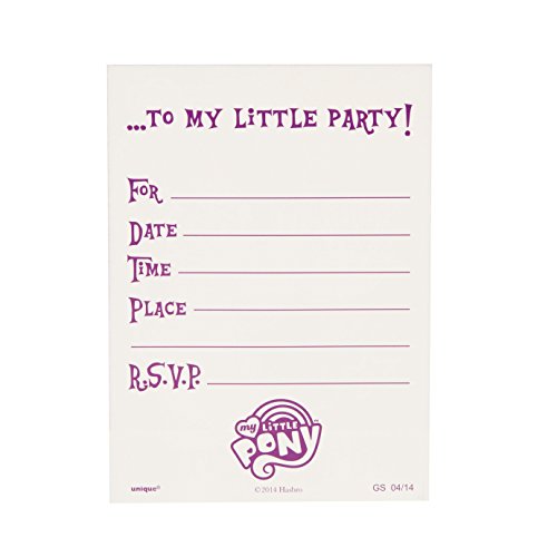 Unique My Little Pony Party Invitations - 5.5” x 4”, 8 Pcs