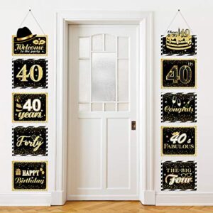 large happy birthday sign cutouts banner birthday anniversary decoration party supplies door sign birthday theme party wall decoration signs 10 counts (40th)