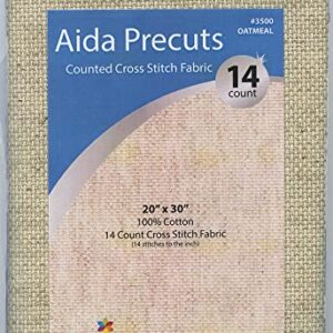 Design Works Crafts 14 Count Aida Fabric Pre-Cut, Oatmeal