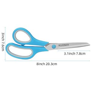 KUONIIY Scissors,Sharp Scissors Blade,Ergonomic Comfortable Handle,Sturdy Sharp Scissors for Office Home School Sewing Fabric Craft Supplies,20 Pack,8inch