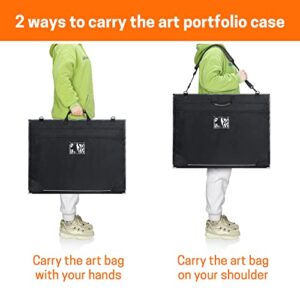 Professional Art Portfolio Bag with Detachable Shoulder Straps, Poster Board Large Storage Bag, Art Portfolio Folder for Artwork for Artists and Students