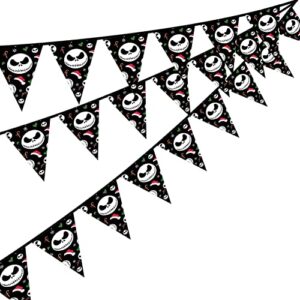 christmas bunting banner jack skellington triangle string bunting garland for christmas decorations nightmare before christmas flags jack skull pennants for halloween indoor outdoor garden decors
