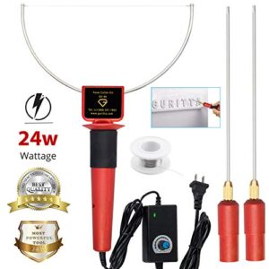 Perfect 300-400°C Strong Power 24W Electric Hot Foam Cutter Kit by Guritta, Hot Wire Styrofoam Cutting Knife, Heated Foam Carving Sculpting Tool Stainless Steel Wire Bowl Cutting Pen Engraver