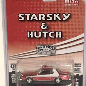 Greenlight 1976 Ford Gran Torino Chrome Red Edition Starsky & Hutch (1975-1979) TV Series Limited Edition to 4, 600Piece Worldwide 1/64 Diecast Model Car 51224