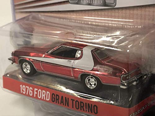 Greenlight 1976 Ford Gran Torino Chrome Red Edition Starsky & Hutch (1975-1979) TV Series Limited Edition to 4, 600Piece Worldwide 1/64 Diecast Model Car 51224