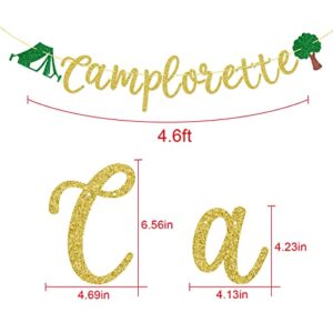 Camplorette Banner, Camp Bachelorette Banner, Bridal Shower Banner, Bachlorette Decorations, Pre-strung, Gold Glitter