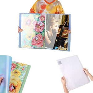 a3 40 pags diamond painting storage book,art portfolio painting storage book,clear pockets art plastic sleeves protectors,for 44x32.5x2cm sketches painting presentation (white)