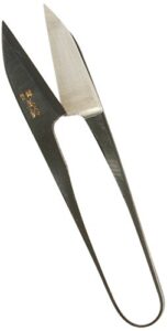 kotobuki traditional japanese thread scissors, black finish with short blade