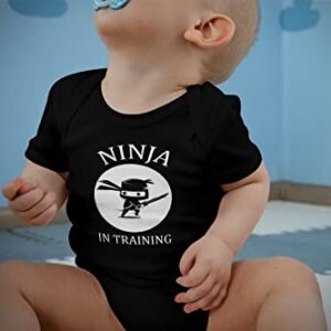 Luxxology Ninja in Training Baby Infant Bodysuit, Pink 12M