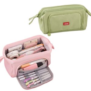 pencil case- big capacity pencil pouch simple stationery pen bag for school teen girl boy men women