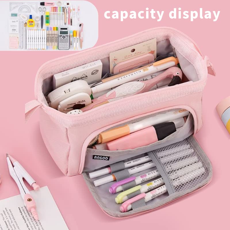 Pencil Case- Big Capacity pencil pouch Simple Stationery Pen Bag for School Teen Girl Boy Men Women