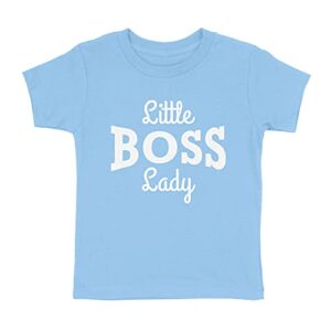 luxxology little boss lady toddler t-shirt, light blue 2t
