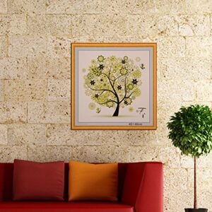 Printed Cross Stitch Kits,Alloyseed DIY Colorful Four Season Tree Stamped Cross Stitching Embroidery Kit Cross-Stitch Supplies Needlework Holiday Crafts Gifts 17.3X17.3 inch (Spring)