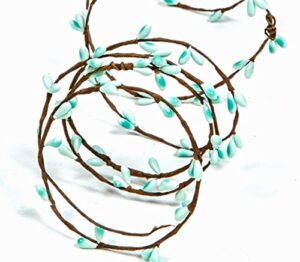 teal pip berry single ply garland 18′ country primitive floral craft decor – 3 strands of 6′ garland that can be utilized separately or twisted together to equal 18 feet of string garland