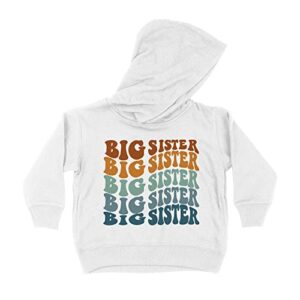 repeating big sister kids hoodie sweatshirt toddler 4t white