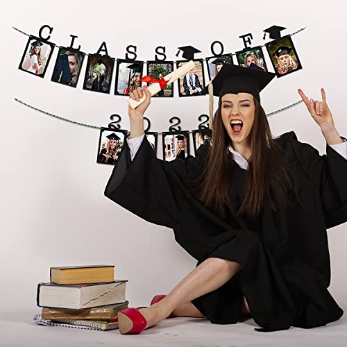 Class Of 2022 Photo Banner - Congrats Grad Perfect Graduation Decor Party Supplies Black