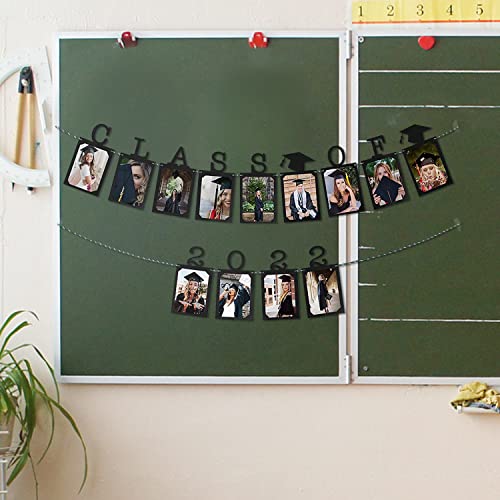 Class Of 2022 Photo Banner - Congrats Grad Perfect Graduation Decor Party Supplies Black