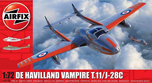 Airfix Quickbuild A02058A Air fix De Havilland Vampire T.11/J-28C 1, 72 Military Aviation Plastic Model Kit, Gray