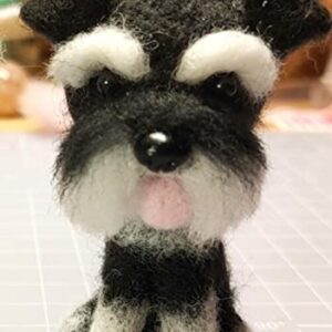 WellieSTR 1 Set (Black Color) Lovely Schnauzer Dog Needle Felting Kit, Needle Felting Tools Felting Kit with Felting Needles, Instructions, Felting Foam Mat, for Felting Beginner Supplies