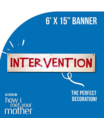 Cool TV Props How I Met Your Mother Intervention Banner HIMYM Hanging Vinyl Banner – 6’ x 15’ (1.8 m x 38cm)