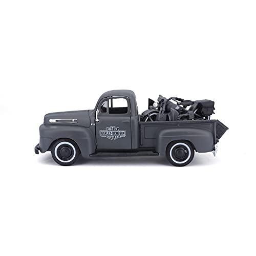 Maisto 1:24 Scale 1948 Ford F-1 Pickup and Harley Davidson 1942 WLA Flathead Diecast Vehicles