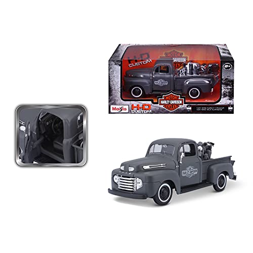 Maisto 1:24 Scale 1948 Ford F-1 Pickup and Harley Davidson 1942 WLA Flathead Diecast Vehicles