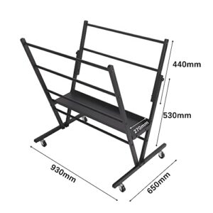 Metal Print Rack, Canvas Display Rack, Storage Rack Stand for Artworks, Posters, Panels, Art Gallery Shows, Easy Moving with Rolling Casters, Well Hold 330Lb - Black, 36.6"L x 25.6"W x 35.4"H