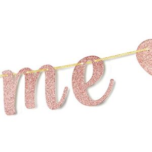 INNORU Glitter Talk 40 To Me Banner - Happy 40th Birthday Anniversary Sign Banner - Cheers to 40 Years Party Bunting Decorations Rose Gold