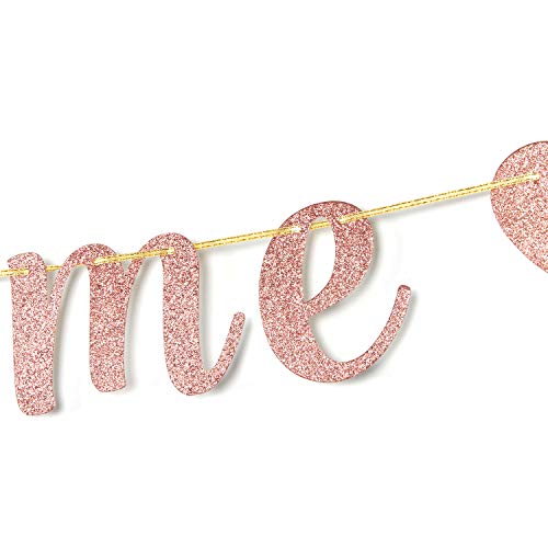 INNORU Glitter Talk 40 To Me Banner - Happy 40th Birthday Anniversary Sign Banner - Cheers to 40 Years Party Bunting Decorations Rose Gold