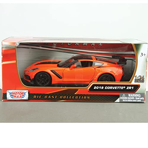 New DIECAST Toys CAR MOTORMAX 1:24 W/B - 2019 Chevrolet Corvette ZR1 (Orange) 79356OR