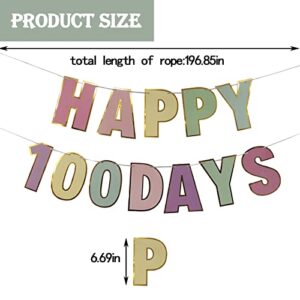 Happy 100 Days Banner Celebration Macaron 100th Day of School Banner Happy 100 Birthday Days Decor Wedding Celebration Party 100 Days Theme Party Decoration