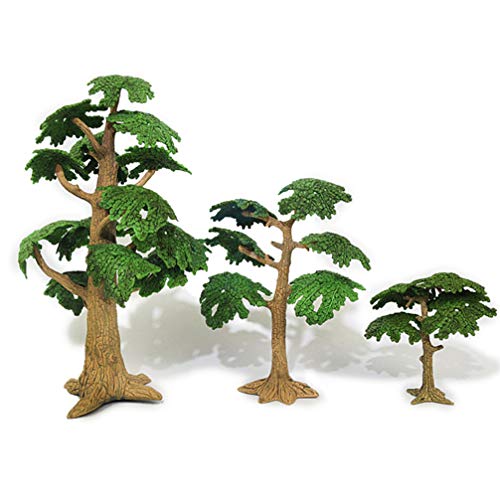 Toyvian 3pcs Tree Model Fake Miniature Trees Train Railways Architecture Landscape Scenery Simulated Mini Pine Tree Cypress Model for DIY Scenery Craft Project Size S