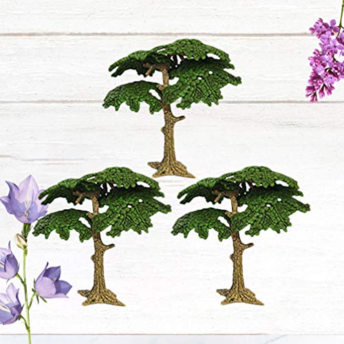 Toyvian 3pcs Tree Model Fake Miniature Trees Train Railways Architecture Landscape Scenery Simulated Mini Pine Tree Cypress Model for DIY Scenery Craft Project Size S