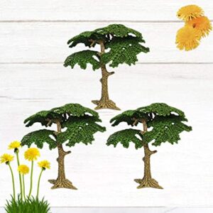 Toyvian 3pcs Tree Model Fake Miniature Trees Train Railways Architecture Landscape Scenery Simulated Mini Pine Tree Cypress Model for DIY Scenery Craft Project Size S