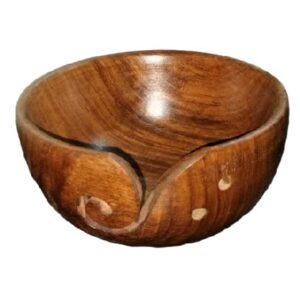 Decorative Yarn Bowl For Home Circular Yarn Storage Bowl, Wooden For Knitting Crochet Handcrafted Yarn Bowl By SUFY CRAFTS (Medium-7x7x4 Inch)