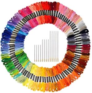 paxcoo 124 skeins embroidery floss cross stitch thread with needles