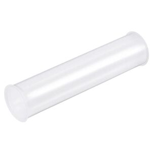 meccanixity clear storage tube 1 5/8″x7.5″(41mmx190mm) lightweight for bead containers, craft, diy with white caps 5 pack