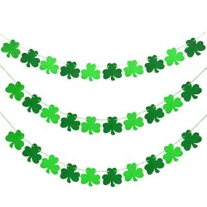 st patricks day decorations, felt shamrock decor garland banner clover decorations irish party hanging sign garland home decor for mantle table front door