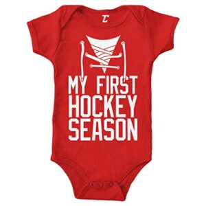 my first hockey season – sports fan bodysuit (red, 6 months)