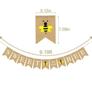 Rainlemon Jute Burlap Sweet As Can Bee Banner Bumble Bee Themed Baby Shower 1st Birthday Party Nursery Decoration