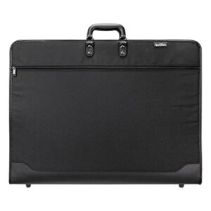 speedball universal heavy duty art portfolio carrying case with handles for storing and transporting artwork, sketch, drawing and canvas, black, 20 x 26 inches
