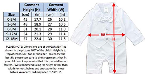 Zevany White Baby Boy Blessing Suit Outfit, Long-Sleeve (0-3M)