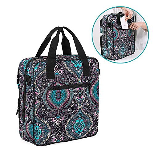 LoDrid Embroidery Storage Bag, Embroidery Project Carry Case, Portable Bag for Embroidery Kit, Craft Supplies & Cross Stitch Kits Tools, with Handles and Shoulder Strap, Totem, Bag Only