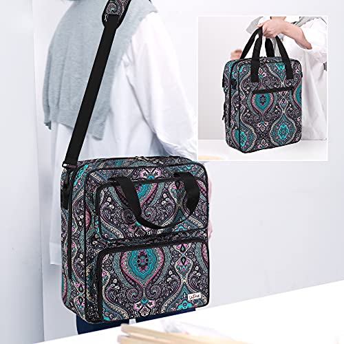 LoDrid Embroidery Storage Bag, Embroidery Project Carry Case, Portable Bag for Embroidery Kit, Craft Supplies & Cross Stitch Kits Tools, with Handles and Shoulder Strap, Totem, Bag Only