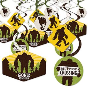 big dot of happiness sasquatch crossing – bigfoot party or birthday party hanging decor – party decoration swirls – set of 40