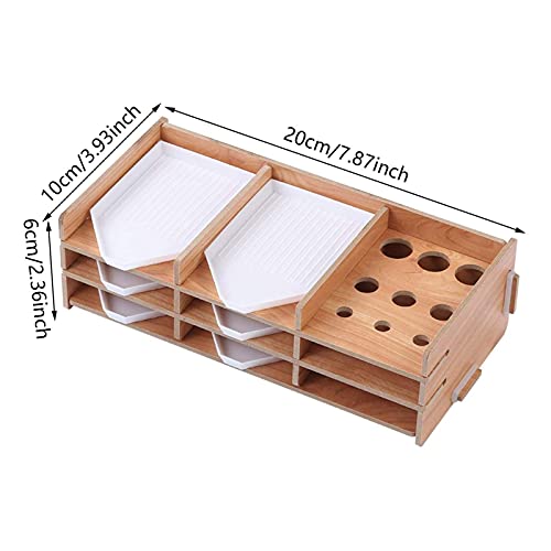 Delaman Diamond Painting Tool Storage Tray, 9 Grids Wood Diamond Painting Tray Organizer-Diamond Tools Storage Trays Multi for Women Ladies Beginner