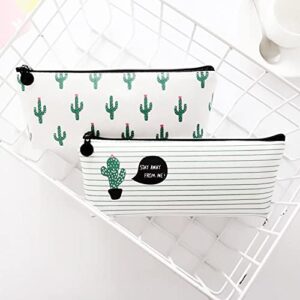 6 Pack Cactus Pencil Case, Pen Bag Canvas Cactus Pencil Pen Cosmetic Makeup Bag